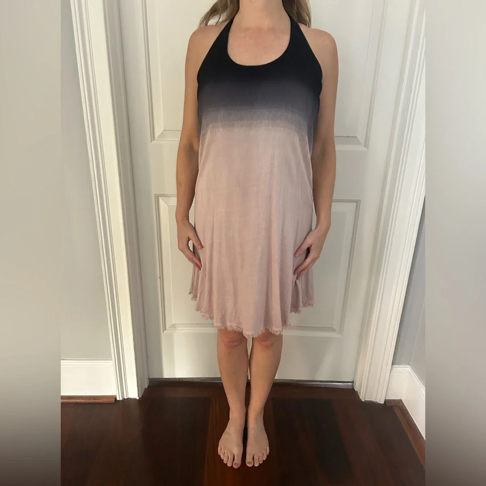 Splendid Black and Dusty Rose Ombre Dress Racerback Knotted-back NWT Size Small